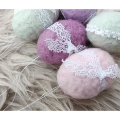 6 x OSTEREIER PASTELL, 100% Wolle, ohne Styroporkern, Filzeier, Deko, Naturmaterial weiche Wolle, Handangefertigt