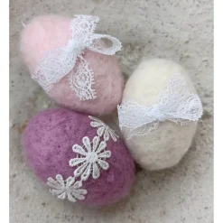 7 x OSTEREIER PASTELL, 100% Wolle, ohne Styroporkern, Filzeier, Deko,  Naturmaterial weiche Wolle, Handangefertigt