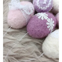 7 x OSTEREIER PASTELL, 100% Wolle, ohne Styroporkern, Filzeier, Deko,  Naturmaterial weiche Wolle, Handangefertigt