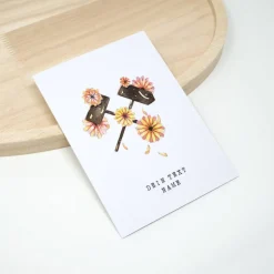 A6 Muttertagskarte Ruhrpott Gerbera | Karte mit Umschlag |  Karte zum Muttertag | Personalisiert mit Text Name