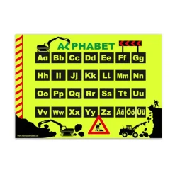 A4 Neon ABC Lernposter | Baustelle