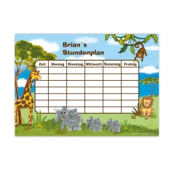 A4 Stundenplan | Afrika Savanne - personalisierbar, optional wiederbeschreibbar