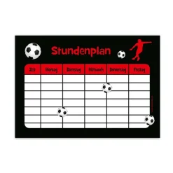 A4 Stundenplan | Fußballspieler rot - personalisierbar - optional wiederbeschreibbar