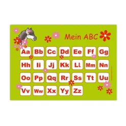 ABC Lernposter | Pony Blumen - grün rot