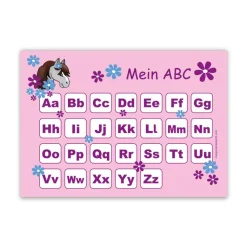 ABC Lernposter | Pony Blumen - rosa