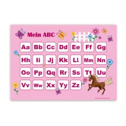 ABC Lernposter | Pony rosa