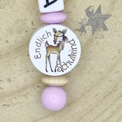 ABC Rechenkette Zählkette mit Name Reh - Endlich Schulkind - Geschenk zur Einschulung -