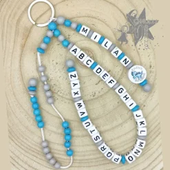 ABC Rechenkette Zählkette mit Name Dino - Endlich Schulkind -  Geschenk zur Einschulung -