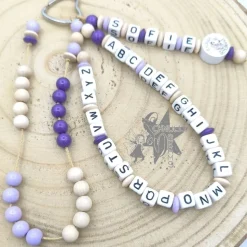 ABC und Rechenkette Zählkette mit Name Pferd -Geschenk zur Einschulung-