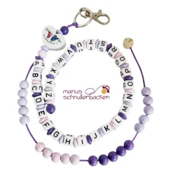 ABC-Rechenkette mit Motivherz "Ich bin ein Schulkind" in Lila, Flieder und Rosa