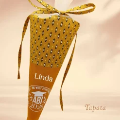 Abi 2026 Abschlusstüte, Geschenk zum Abitur personalisierbar - Ocker Raute