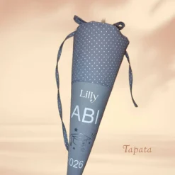 Abi Abschlusstüte Schultüte, Abitur Schultüte -  Abi 2026 Grau Dots