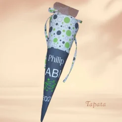 Abi Abschlusstüte Schultüte, Abitur Schultüte -  Abi 2026 Grau grüne Kreise