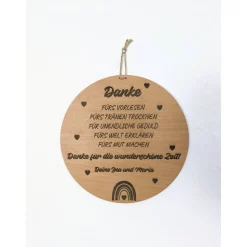 Abschiedsgeschenk als Dankeschön für Kita Erzieherin - Personalisiertes Kindergarten Holzschild zum Abschied