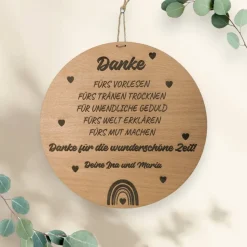 Abschiedsgeschenk als Dankeschön für Kita Erzieherin - Personalisiertes Kindergarten Holzschild zum Abschied