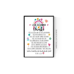 Abschiedsgeschenk Erzieherin Tagesmutter Kinderpflegerin Geschenk Danke personalisiert mit Namen