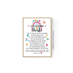 Abschiedsgeschenk Erzieherin Tagesmutter Kinderpflegerin Geschenk Danke personalisiert mit Namen