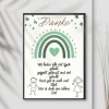 Abschiedsgeschenk Erzieherin Danke Regenbogen grün | Poster Urkunde | Geschenk Kindergarten Erzieher
