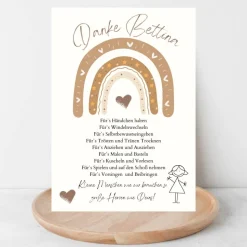 Abschiedsgeschenk Erzieherin personalisiert Herz grün | Poster Urkunde | Geschenk Kindergarten Danke Regenbogen
