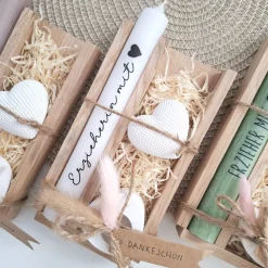 Abschiedsgeschenk Kindergarten KITA Erzieherin mit Herz Dekoherz Kerzenhalter Herz Geschenkset Dankeschön  Kerzenset Sta