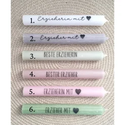 Abschiedsgeschenk Kindergarten KITA Erzieherin mit Herz Geschenkset Dankeschön Häuser / Lichthäuser Kerzenhalter Stern K