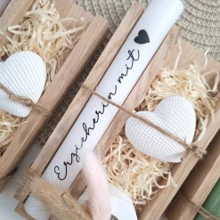 Abschiedsgeschenk Kindergarten KITA Erzieherin mit Herz Dekoherz Kerzenhalter rund Geschenkset Dankeschön Kerzenset