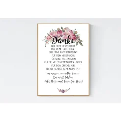 Abschiedsgeschenk Kollegin Kollege Verabschiedung Ruhestand Rente Geschenk Poster Bild Blumen