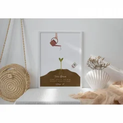 Abschiedsgeschenk Lehrer Wachsen Fingerabdruck Poster Klasse Gießkanne - Geschenk Lehrer - Danke Geschenk Schulabschluss