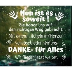 Abschiedsgeschenk Lehrer Erzieherin Geschenk Abschied , Kita ,Schule, Sticker Aufkleber zur Verabschiedung Danke