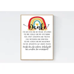 Abschiedsgeschenk Lehrerin Lehrer Grundschule Geschenk zum Abschied Regenbogen rot