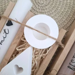 Abschiedsgeschenk Schule Lehrerin mit Herz Lehrer Geschenkset Dankeschön Haus / Lichthaus Kerzenhalter rund Kerzenset St