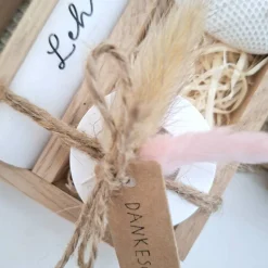 Abschiedsgeschenk Schule Lehrerin mit Herz Lehrer Dekoherz Kerzenhalter rund Geschenkset Dankeschön Kerzenset Stabkerze