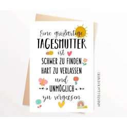 Abschiedskarte Tagesmutter Abschiedsgeschenk Karte Dankeskarte