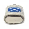 Abverkauf Mini Flachmann Edelstahl 30 ml + Hülle bestickt mit schottischer Flagge Wollfilz