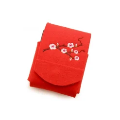 Abverkauf Zigarettenhülle Kirschblüte bestickt Wollfilz Hülle Zigaretten