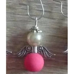 Acht Weihnachtsbaumanhänger Engel -NEON-pink-weiß