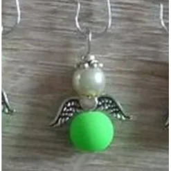 Acht Weihnachtsbaumanhänger Engel -NEON-grün-weiß