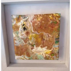 Acryl pouring art 2er-Set gerahmt