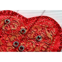 Acrylbild BAROCK IN ROT Herzbild Geschenk zu Valentinstag Muttertag Acrylbild Collage Bild auf herzförmigem Keilrahmen