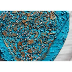 Acrylbild BAROCK IN TÜRKIS Herz Herzbild Valentinstag Geschenk Muttertag Acrylbild Collage Bild auf herzförmigem Keilrah