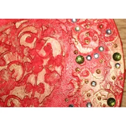 Acrylbild BAROCKHERZ Gemälde Malerei rundes Gemälde Geschenk rotes Bild abstrakte Kunst Acrylmalerei Herz