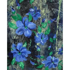 Acrylbild BLAUER HIBISKUS Acrylmalerei auf einem Keilrahmen abstrakte Blüten Wanddekoration blaues Bild