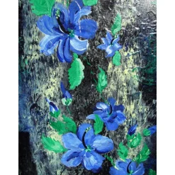 Acrylbild BLAUER HIBISKUS Acrylmalerei auf einem Keilrahmen abstrakte Blüten Wanddekoration blaues Bild