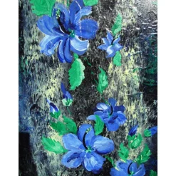 Acrylbild BLAUER HIBISKUS Acrylmalerei auf einem Keilrahmen abstrakte Blüten Wanddekoration blaues Bild