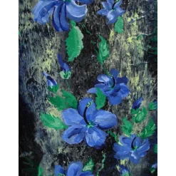 Acrylbild BLAUER HIBISKUS Acrylmalerei auf einem Keilrahmen abstrakte Blüten Wanddekoration blaues Bild