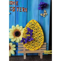 Acrylbild Collage FROHE OSTERN auf  einer Holzplatte Geldgeschenk zu Ostern Osterdeko