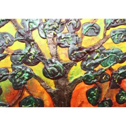 Acrylbild FEIGENBAUM Gemälde Malerei auf einem runden Keilrahmen abstrakte Kunst abstrakter Baum