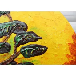 Acrylbild FEIGENBAUM Gemälde Malerei auf einem runden Keilrahmen abstrakte Kunst abstrakter Baum