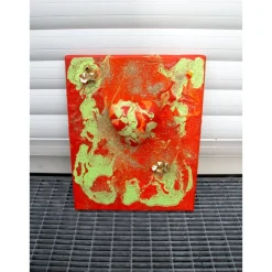 Acrylbild FRÜHLINGSHERZ Acrylmalerei Geschenk zu Valentinstag Muttertag abstraktes Herzbild Collage