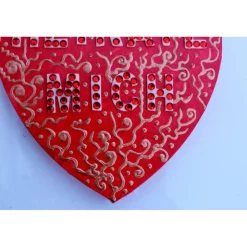 Acrylbild HEIRATE MICH Herz Herzbild Acrylbild Collage Bild auf herzförmigem Keilrahmen Heiratsantrag